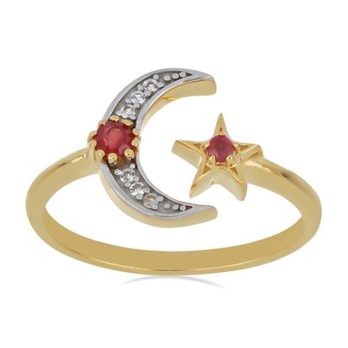 BUY 925 SILVER NATURAL INDIAN RUBY GEMSTONE RING 